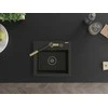 Granitinė virtuvinė plautuvė Mexen Milo su maišytuvu ir sifonu, Metallic juodas/auksinis+Juodas/Gold