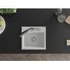 Granitinė virtuvinė plautuvė Mexen Milo su maišytuvu ir sifonu, Baltas+Juodas/Chrome