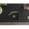 Granitinė virtuvinė plautuvė Mexen Milo su maišytuvu ir sifonu, Metallic juodas/sidabrinis+Juodas/Gold
