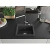 Granitinė virtuvinė plautuvė Mexen Milo su maišytuvu ir sifonu, Juodas granite+Chrome