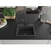 Granitinė virtuvinė plautuvė Mexen Milo su maišytuvu ir sifonu, Juodas granite+Juodas