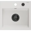 Granitinė virtuvinė plautuvė Mexen Milo su sifonu, Baltas+Juodas, 435 x 410 mm