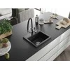 Granitinė virtuvinė plautuvė Mexen Milo su maišytuvu ir sifonu, Metallic juodas/sidabrinis+Juodas/Chrome