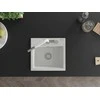 Granitinė virtuvinė plautuvė Mexen Milo su maišytuvu ir sifonu, Baltas+Baltas/Chrome