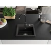Granitinė virtuvinė plautuvė Mexen Milo su maišytuvu ir sifonu, Juodas granite+Juodas