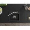 Granitinė virtuvinė plautuvė Mexen Milo su maišytuvu ir sifonu, Metallic juodas/sidabrinis+Chrome