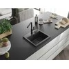 Granitinė virtuvinė plautuvė Mexen Milo su maišytuvu ir sifonu, Juodas granite+Juodas
