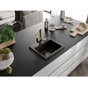 Granitinė virtuvinė plautuvė Mexen Milo su maišytuvu ir sifonu, Metallic juodas/auksinis+Gold