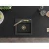 Granitinė virtuvinė plautuvė Mexen Milo su maišytuvu ir sifonu, Juodas granite+Juodas/Gold