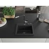 Granitinė virtuvinė plautuvė Mexen Milo su maišytuvu ir sifonu, Metallic juodas/sidabrinis+Juodas/Chrome