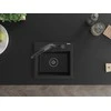 Granitinė virtuvinė plautuvė Mexen Milo su maišytuvu ir sifonu, Metallic juodas/sidabrinis+Juodas