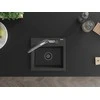 Granitinė virtuvinė plautuvė Mexen Milo su maišytuvu ir sifonu, Juodas granite+Juodas/Chrome