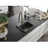 Granitinė virtuvinė plautuvė Mexen Milo su maišytuvu ir sifonu, Juodas granite+Juodas/Gold