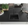 Granitinė virtuvinė plautuvė Mexen Milo su maišytuvu ir sifonu, Metallic juodas/sidabrinis+Juodas