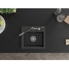 Granitinė virtuvinė plautuvė Mexen Milo su maišytuvu ir sifonu, Juodas granite+Chrome/Juodas granite