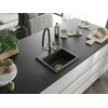 Granitinė virtuvinė plautuvė Mexen Milo su maišytuvu ir sifonu, Metallic juodas/auksinis+Juodas/Gold