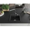 Granitinė virtuvinė plautuvė Mexen Milo su maišytuvu ir sifonu, Metallic juodas/sidabrinis+Chrome