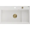 Granitinė virtuvinė plautuvė Mexen Omar su sifonu, Baltas+Gold, 800 x 480 mm