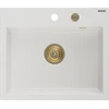 Granitinė virtuvinė plautuvė Mexen Oscar su sifonu, Baltas+Gold, 580 x 490 mm