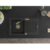 Granitinė virtuvinė plautuvė Mexen Pablo su maišytuvu ir sifonu, Metallic juodas/sidabrinis+Juodas/Gold