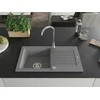 Granitinė virtuvinė plautuvė Mexen Pablo su sifonu, Pilkas, 752 x 436 mm