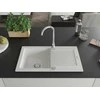 Granitinė virtuvinė plautuvė Mexen Pablo su sifonu, Baltas, 752 x 436 mm