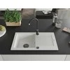 Granitinė virtuvinė plautuvė Mexen Pablo su sifonu, Baltas+Juodas, 752 x 436 mm