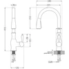 Granitinė virtuvinė plautuvė Mexen Tomas su maišytuvu ir sifonu, Juodas+Gold