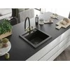 Granitinė virtuvinė plautuvė Mexen Vito su maišytuvu ir sifonu, Metallic juodas/auksinis+Juodas/Gold