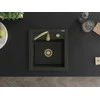 Granitinė virtuvinė plautuvė Mexen Vito su sifonu, Metallic juodas/auksinis+Gold, 520 x 490 mm