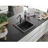Granitinė virtuvinė plautuvė Mexen Vito su maišytuvu ir sifonu, Juodas granite+Juodas