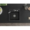 Granitinė virtuvinė plautuvė Mexen Vito su maišytuvu ir sifonu, Metallic juodas/sidabrinis+Juodas/Chrome