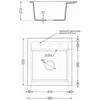 Granitinė virtuvinė plautuvė Mexen Vito su maišytuvu ir sifonu, Juodas granite+Juodas