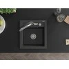 Granitinė virtuvinė plautuvė Mexen Vito su maišytuvu ir sifonu, Juodas granite+Juodas/Chrome