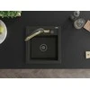 Granitinė virtuvinė plautuvė Mexen Vito su maišytuvu ir sifonu, Metallic juodas/auksinis+Juodas/Gold