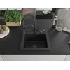 Granitinė virtuvinė plautuvė Mexen Vito su maišytuvu ir sifonu, Metallic juodas/sidabrinis+Juodas