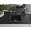 Granitinė virtuvinė plautuvė Mexen Vito su maišytuvu ir sifonu, Metallic juodas/sidabrinis+Juodas/Chrome