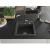 Granitinė virtuvinė plautuvė Mexen Vito su maišytuvu ir sifonu, Juodas granite+Juodas/Chrome