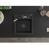 Granitinė virtuvinė plautuvė Mexen Vito su maišytuvu ir sifonu, Metallic juodas/sidabrinis+Juodas/Chrome