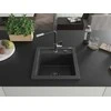 Granitinė virtuvinė plautuvė Mexen Vito su maišytuvu ir sifonu, Juodas granite+Juodas/Chrome