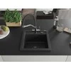 Granitinė virtuvinė plautuvė Mexen Vito su maišytuvu ir sifonu, Metallic juodas/sidabrinis+Juodas/Chrome