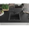 Granitinė virtuvinė plautuvė Mexen Vito su maišytuvu ir sifonu, Juodas granite+Juodas