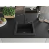 Granitinė virtuvinė plautuvė Mexen Vito su maišytuvu ir sifonu, Metallic juodas/sidabrinis+Juodas