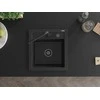 Granitinė virtuvinė plautuvė Mexen Vito su maišytuvu ir sifonu, Metallic juodas/sidabrinis+Juodas