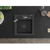 Granitinė virtuvinė plautuvė Mexen Vito su maišytuvu ir sifonu, Juodas granite+Juodas/Chrome