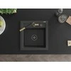 Granitinė virtuvinė plautuvė Mexen Vito su maišytuvu ir sifonu, Juodas granite+Juodas/Gold