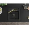 Granitinė virtuvinė plautuvė Mexen Vito su maišytuvu ir sifonu, Metallic juodas/sidabrinis+Juodas/Gold