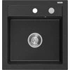 Granitinė virtuvinė plautuvė Mexen Vito su sifonu, Metallic juodas/sidabrinis