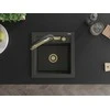 Granitinė virtuvinė plautuvė Mexen Vito su maišytuvu ir sifonu, Juodas granite+Juodas/Gold