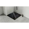Kvadratinis dušo padėklas Besco Vexo Marble Juodas, 80 x 80 cm
